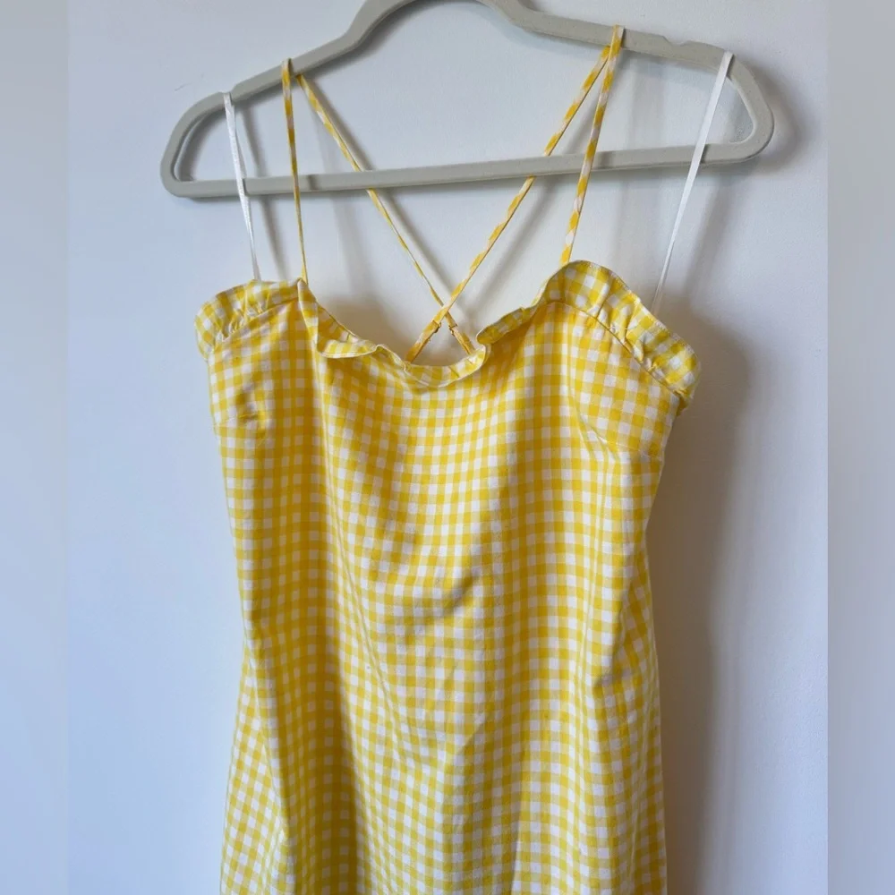 Amanda Uprichard Crete Yellow Gingham Dress - Size P - Picture 5 of 10